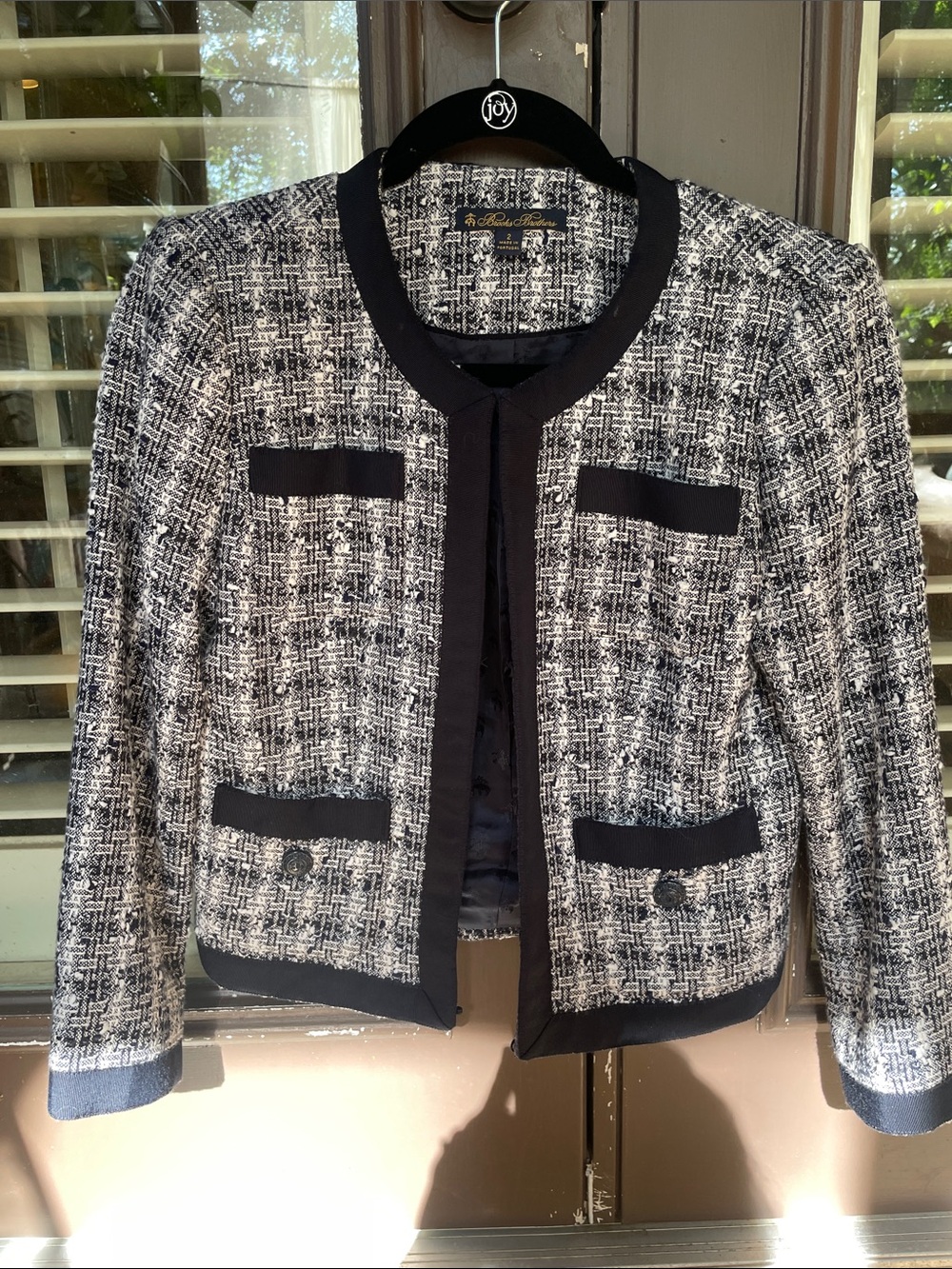 Brooks Brothers X Neill Johnstone Navy White Tweed Jacket
